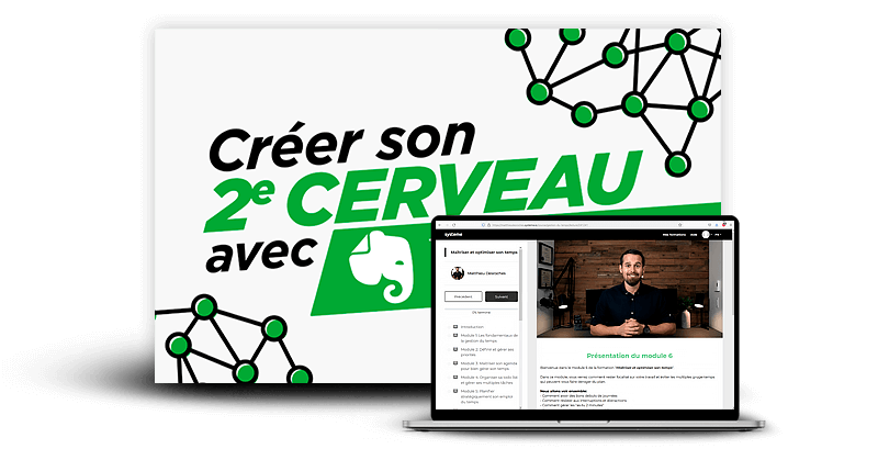 Aperçu de la formation Créer son 2e cerveau avec Evernote