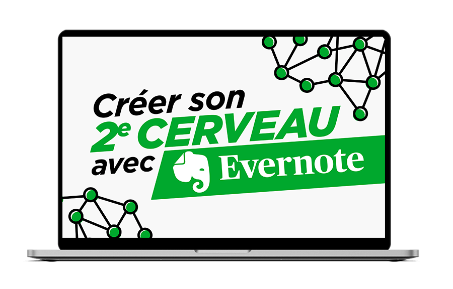 Formation Créer son 2e cerveau avec Evernote présentée sur ordinateur portable